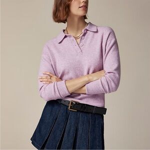 J. Crew Long-sleeve sweater-polo in Supersoft yarn Small NWT